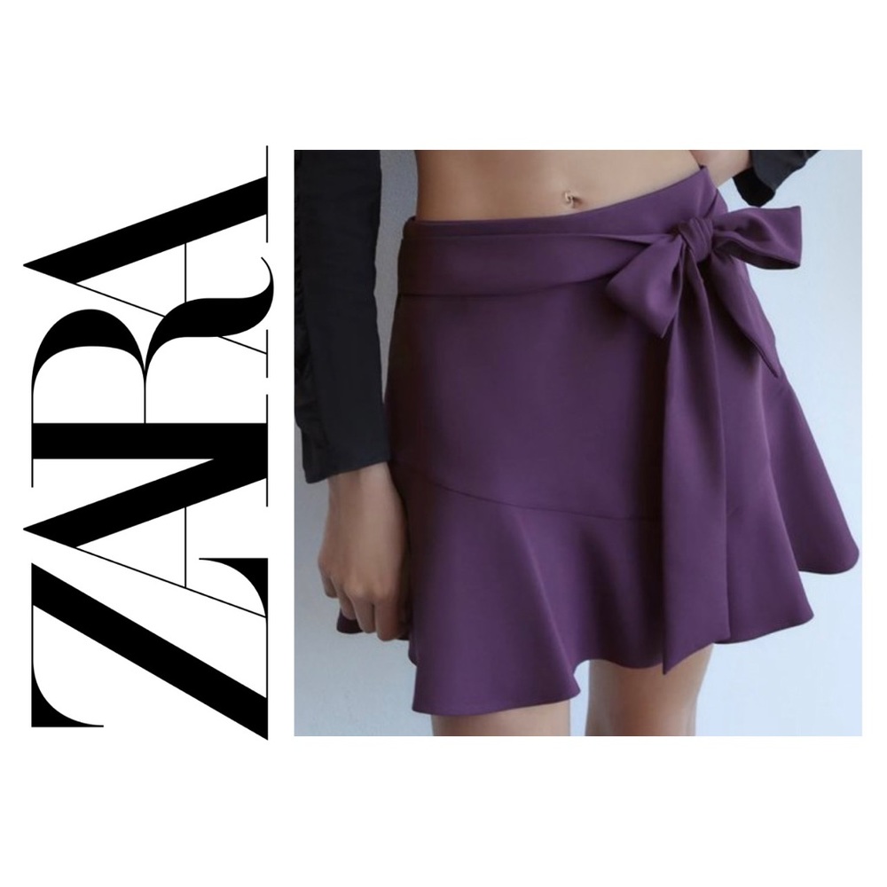 Zara Purple Belted Skort Skirt